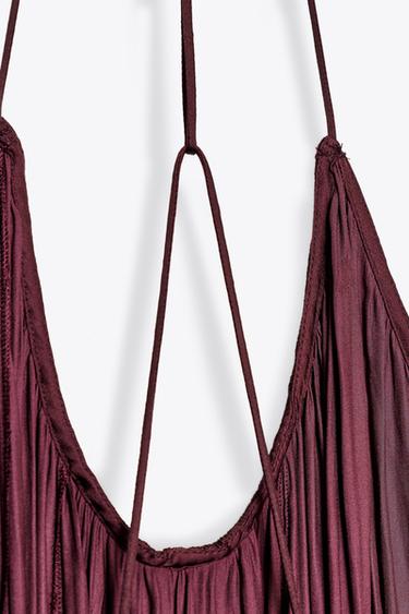 ZW COLLECTION LONG SATIN DRESS - Burgundy by Zara - Image 13