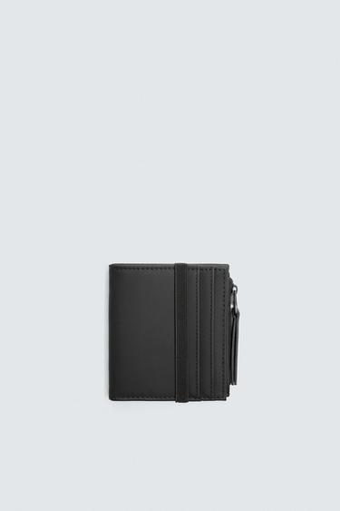 RUBBERISED WALLET WITH COIN PURSE - Black by Zara