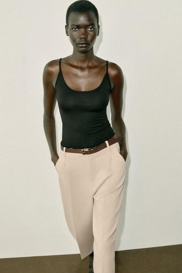 POLYAMIDE CAMISOLE TOP - Black by Zara