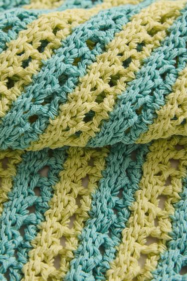 KIDS' CROCHET BEACH BANDANA - Lime by Zara - Image 2