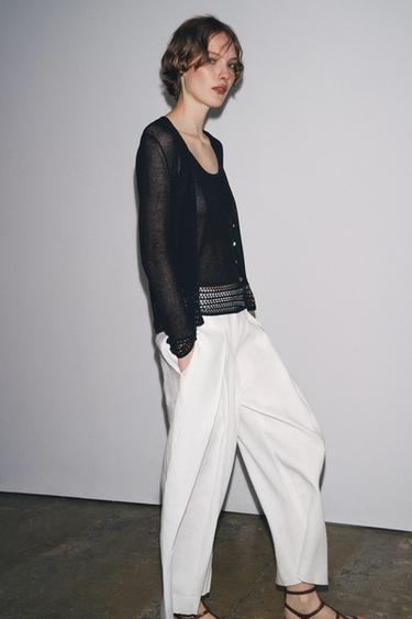 CHAQUETA PUNTO BAJO POINTELLE - Negro de Zara