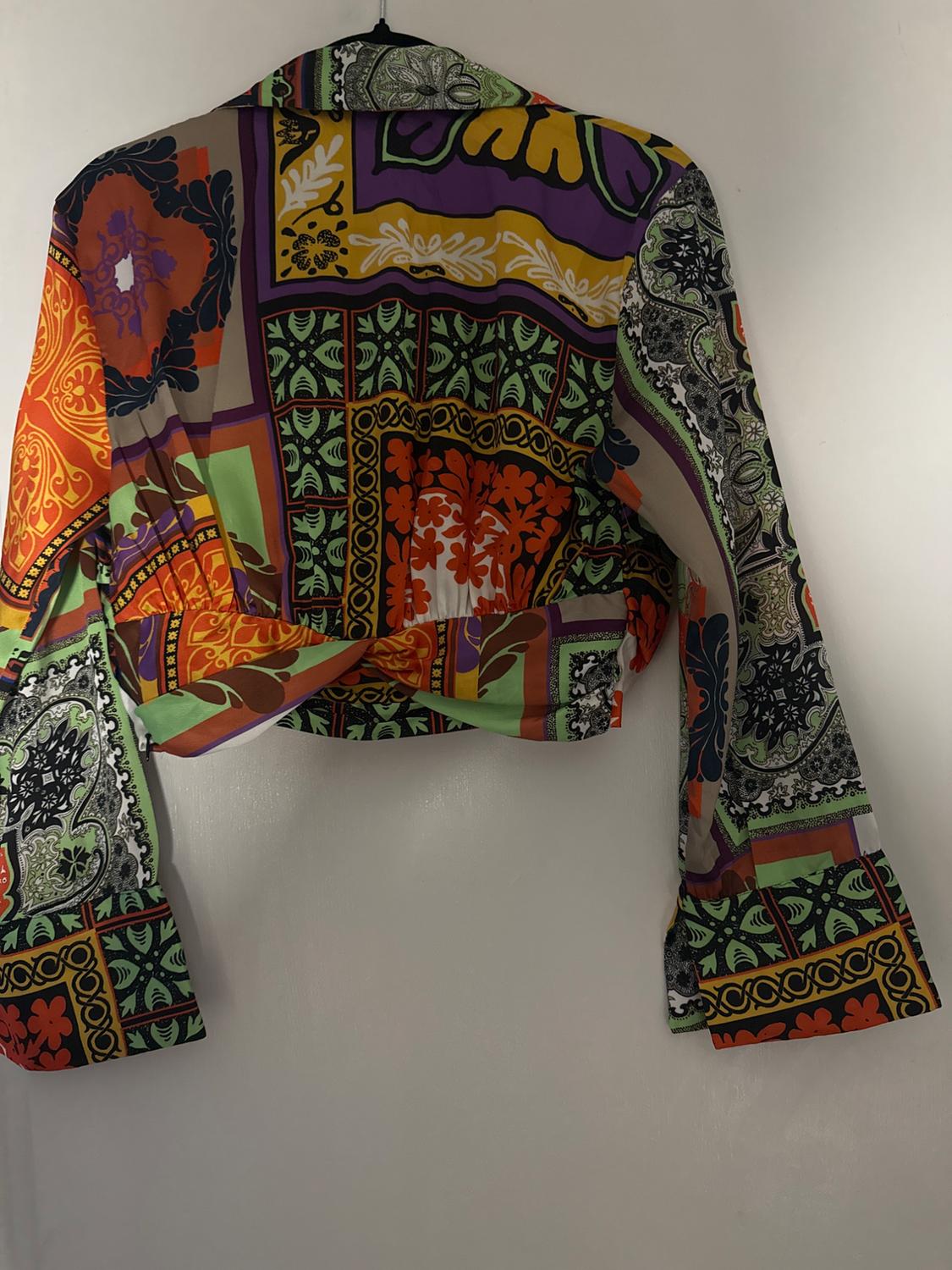 PRINTED CROPPED BLOUSE - Image 3
