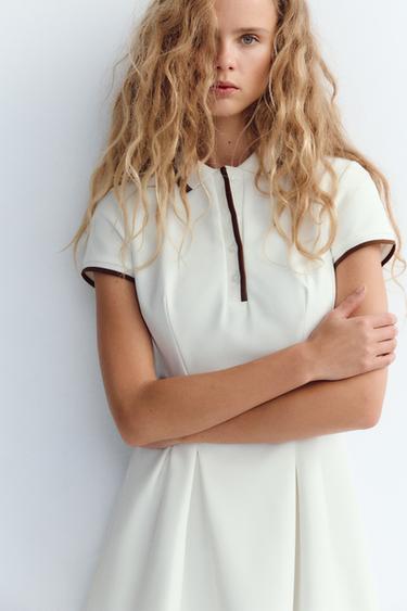 RIBBED SHORT DRESS - White by Zara