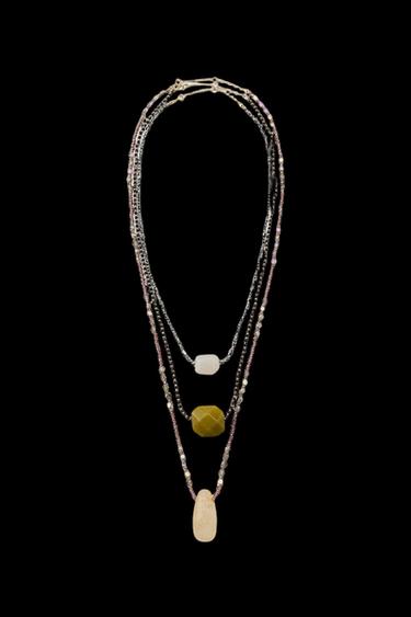 PACK 3 COLLARES ABALORIOS PIEDRAS - Multicolor de Zara