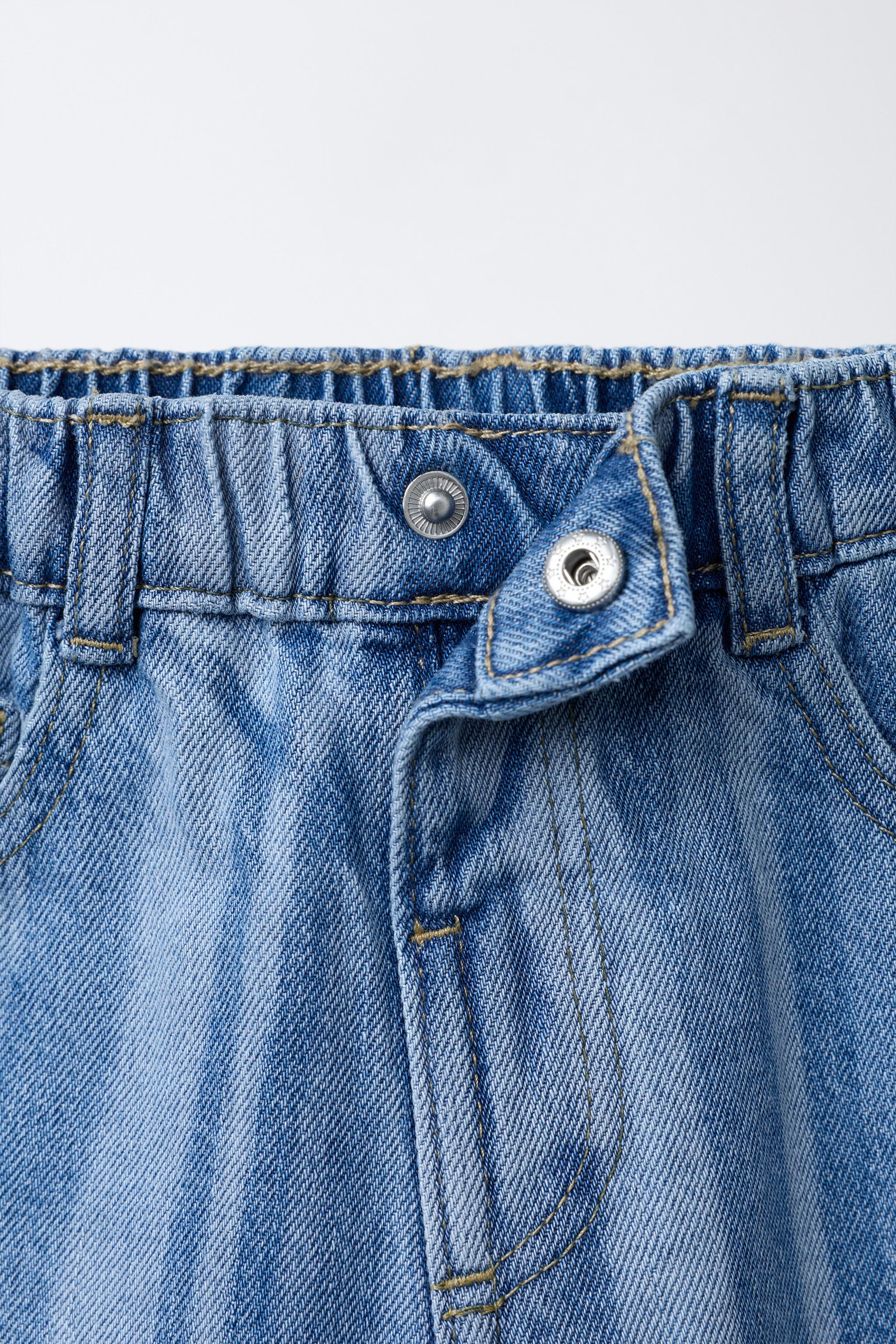 STRIPED WIDE LEG JEANS
