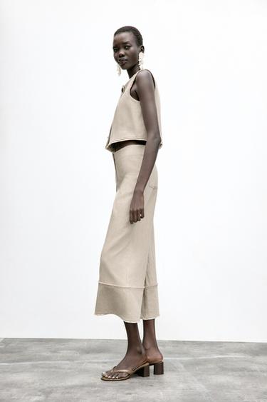 GILET RUSTIQUE EFFRANGÉ AVEC LIN - Sable de Zara - Image 2
