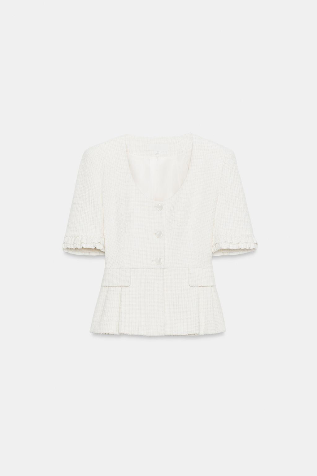 RUFFLED PEPLUM BLAZER