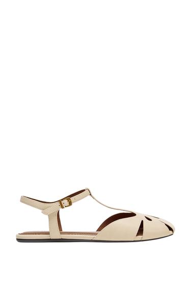 Zara FLAT FISHERMAN SANDALS - Off White