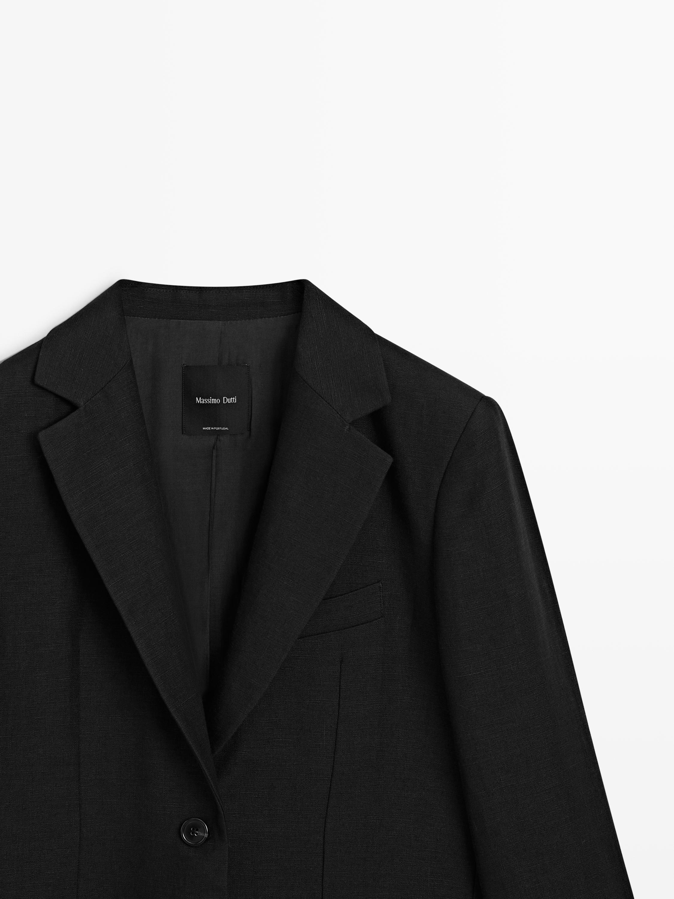100% linen blazer with pockets