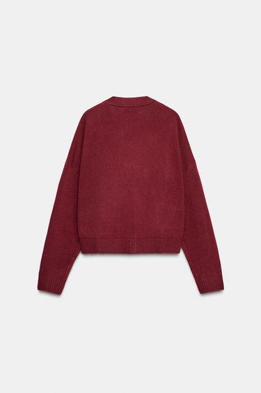 100% WOOL JACKET WITH GOLD BUTTONS - Burgundy by Zara - Image 5