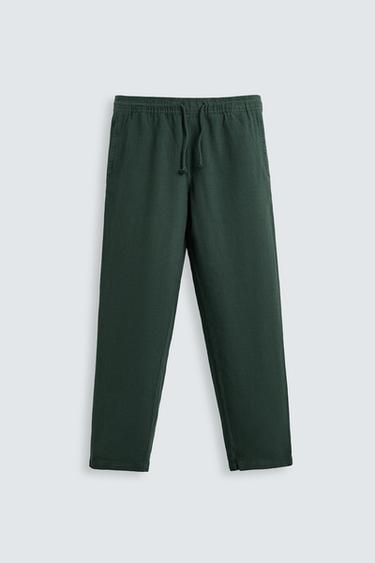 PANTALÓN RELAXED FIT TEXTURA - Verde de Zara