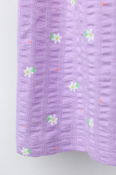 ROBE ÉLASTIQUES IMPRIMÉ FLEURS - Mauve de Zara - Image 3
