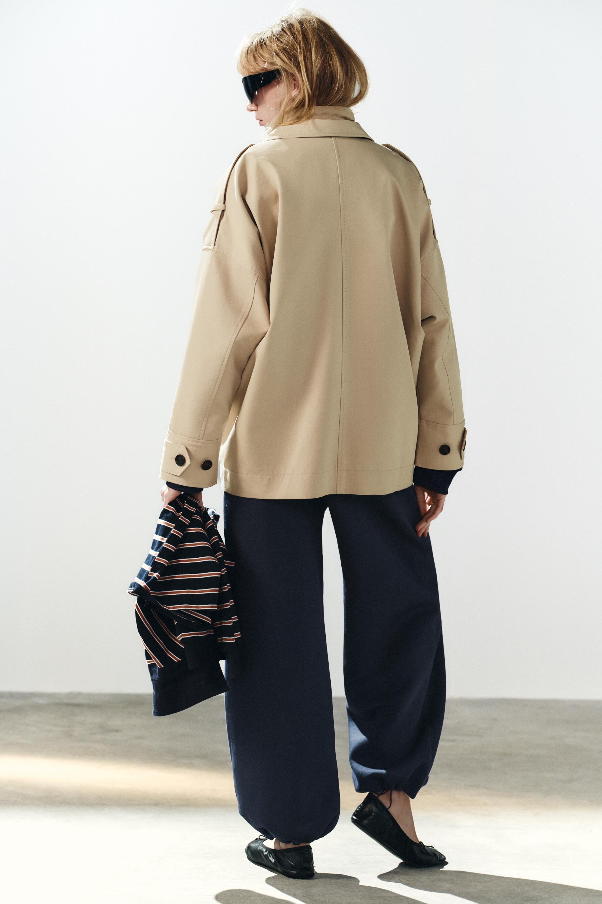 Zara BASIC DÜZ KESİM AYARLANABİLİR PAÇALI PELÜŞ PANTOLON görsel 5