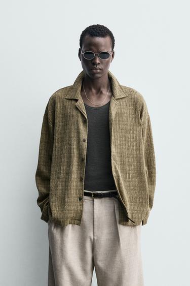 CAMISA ESTRUCTURA EFECTO ARRUGADO - Beige de Zara