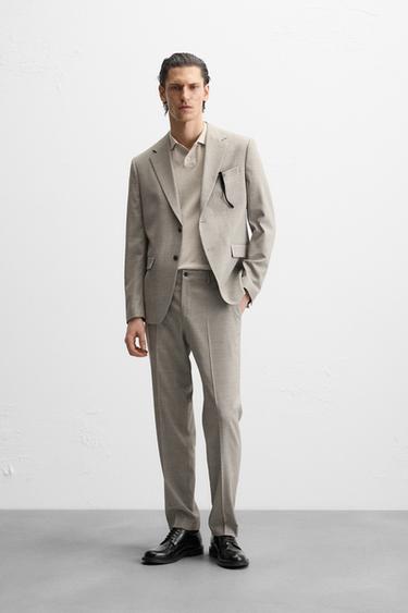 COMFORT TEXTURED SUIT - Silver by Zara