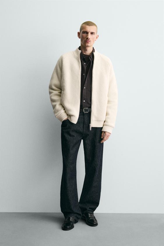 QUILTED KNIT BOMBER JACKET