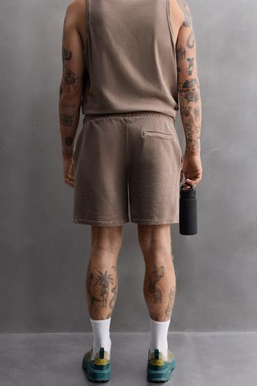 JOGGER BERMUDA SHORTS - Burgundy by Zara - Image 2