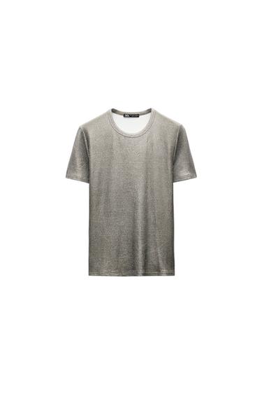 RIBBED METALLIC T-SHIRT