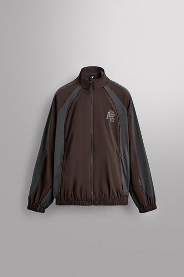 COLOUR BLOCK FOOTBALL TECHNICAL JACKET - Burgundy by Zara