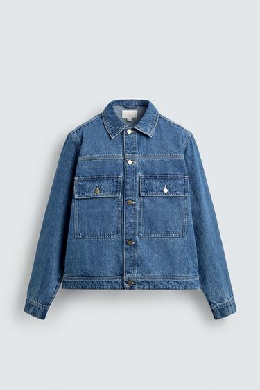 CAZADORA DENIM BOLSILLOS - Azul de Zara