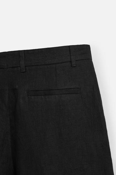 PANTALON DE COSTUME 100 % LIN - Noir de Zara - Image 7