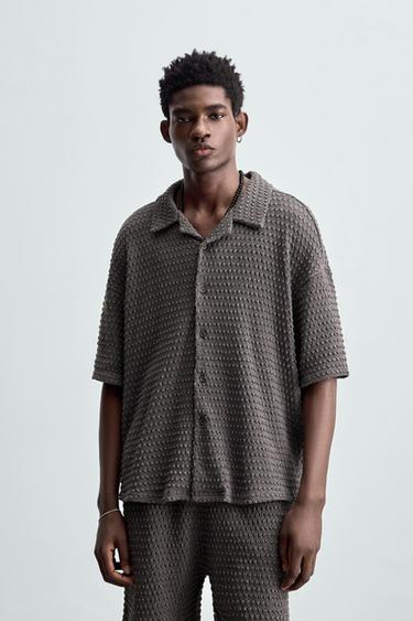 CAMISA ESTRUCTURA IRREGULAR - Gris Antracita de Zara