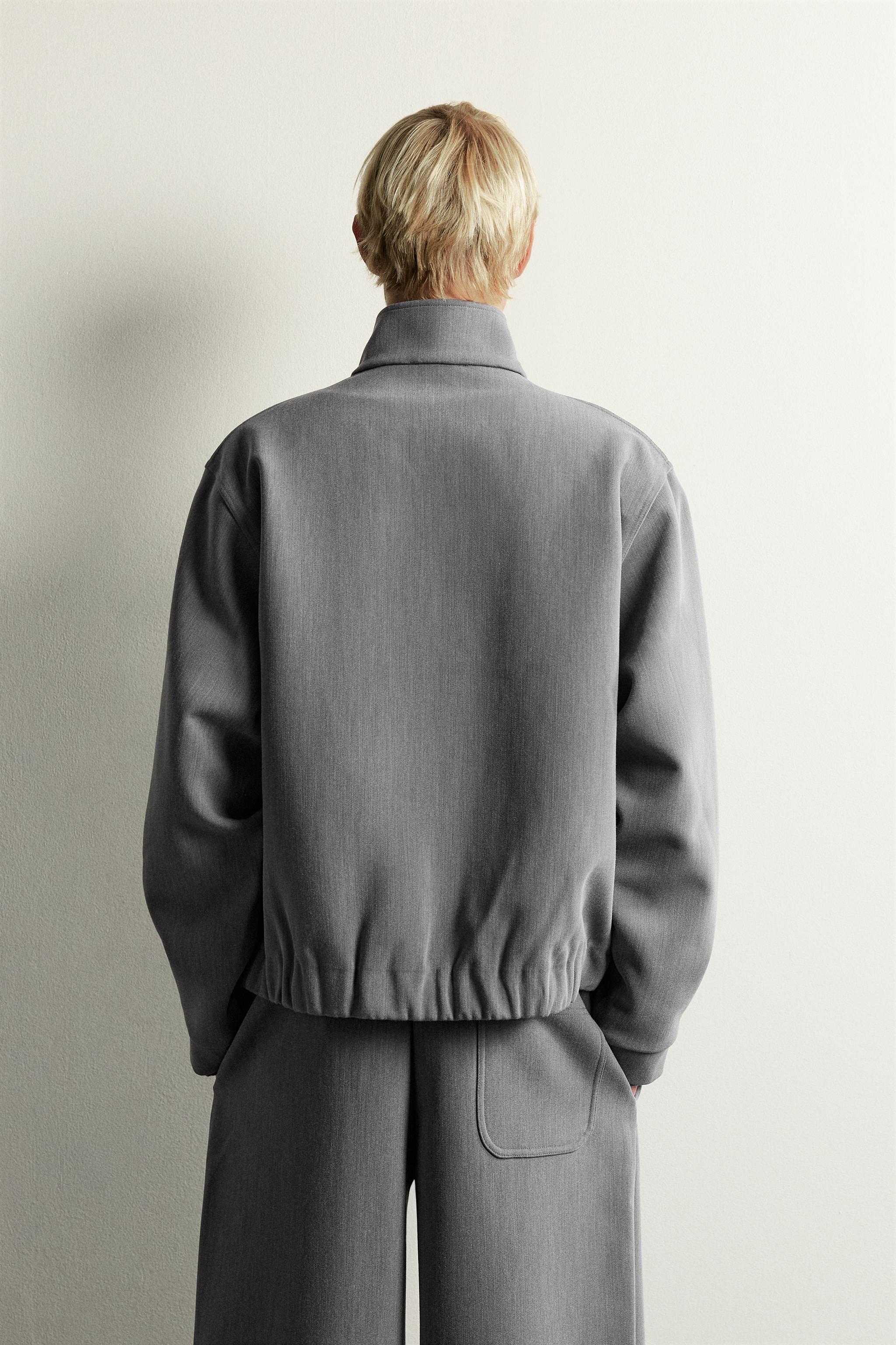 RELAXED FIT ZIP-UP JACKET - Gray | ZARA United States