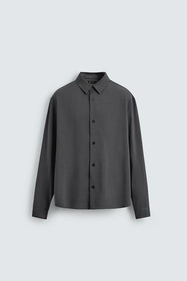 CAMISA FLUIDA RELAXED FIT - Gris de Zara