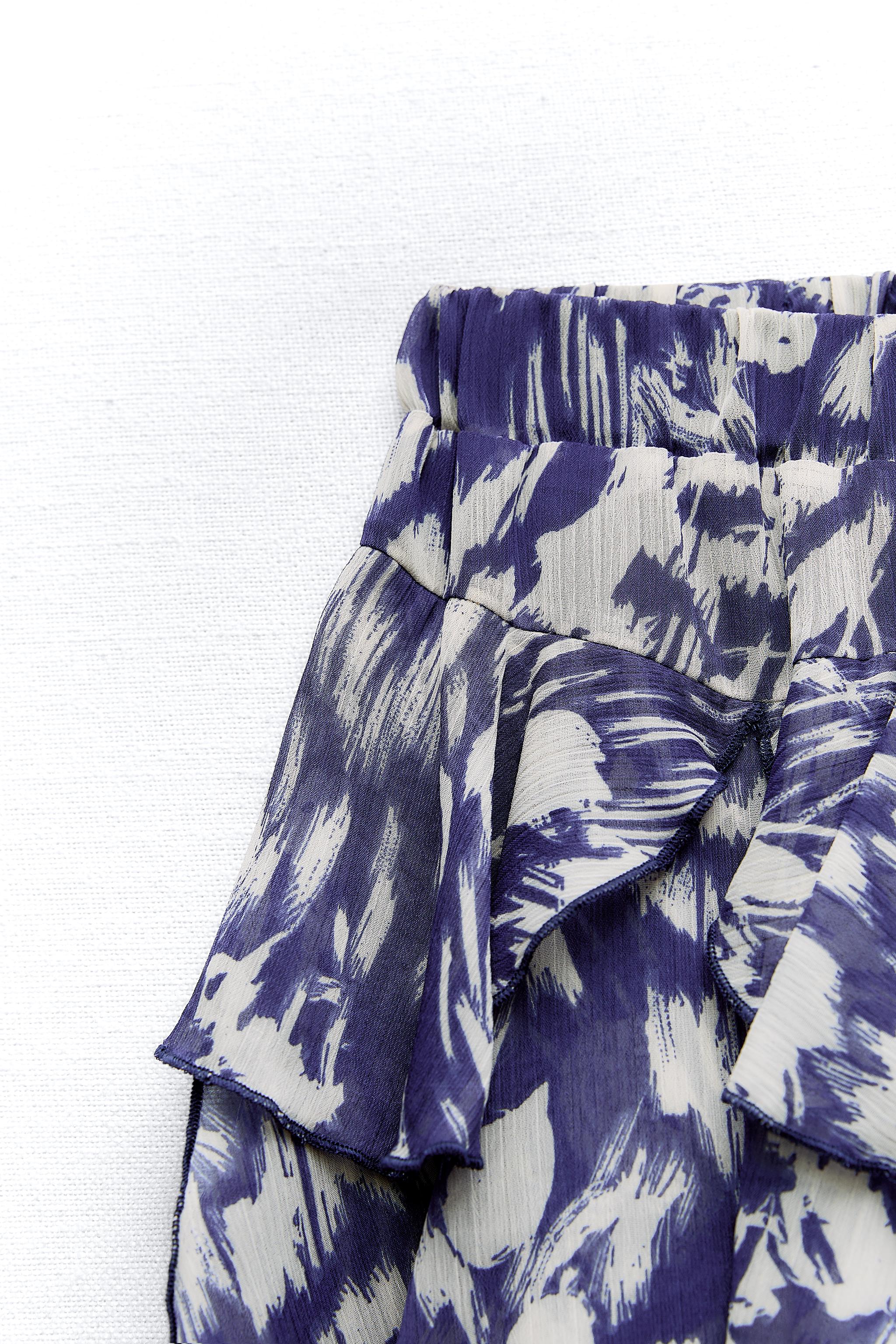 Zara ruffled outlet tie dye skirt