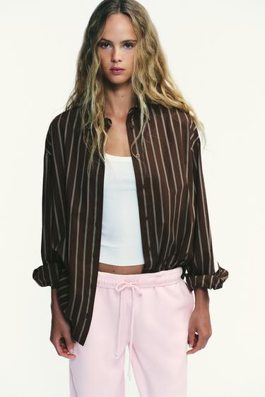 BASIC STRAIGHT PLUSH TROUSERS - Pink de Zara - Image 1