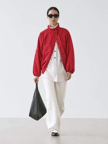 Zara High neck bomber puff jacket - Red - Image 0