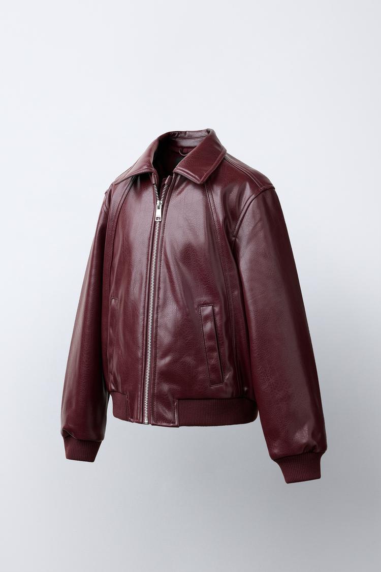 Chaqueta bomber de piel sintética 3