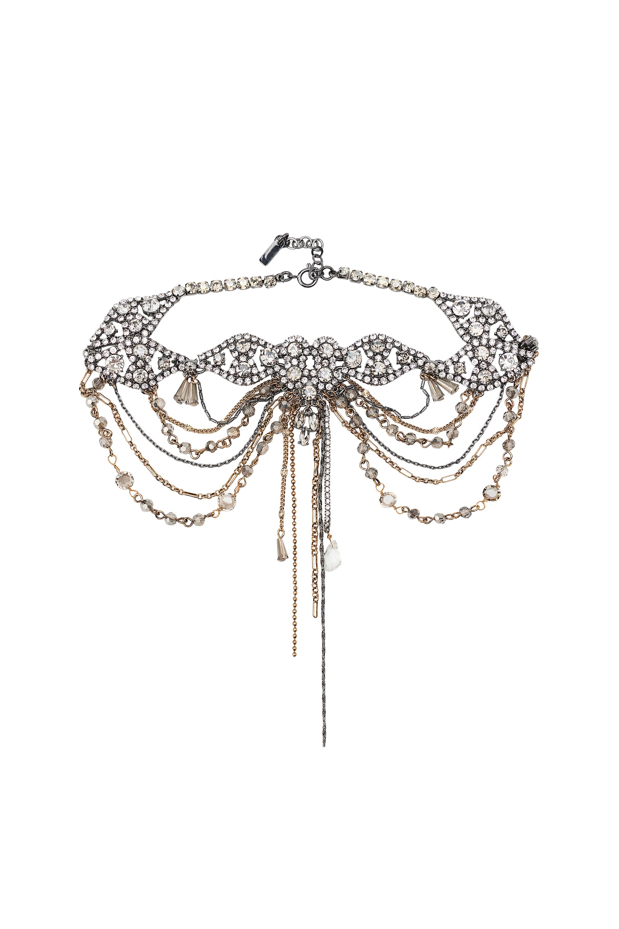 COMBINED CHAIN AND RHINESTONE CHOKER - Gold / Silver | ZARA Canada