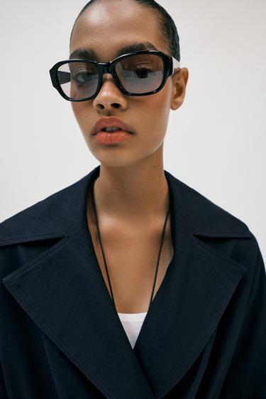 BELTED LINEN BLEND TRENCH COAT - Navy blue by Zara - Image 3