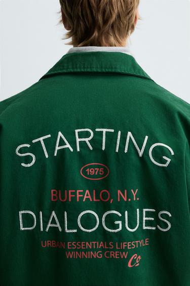 EMBROIDERED ZIP-UP JACKET - Green by Zara - Image 4