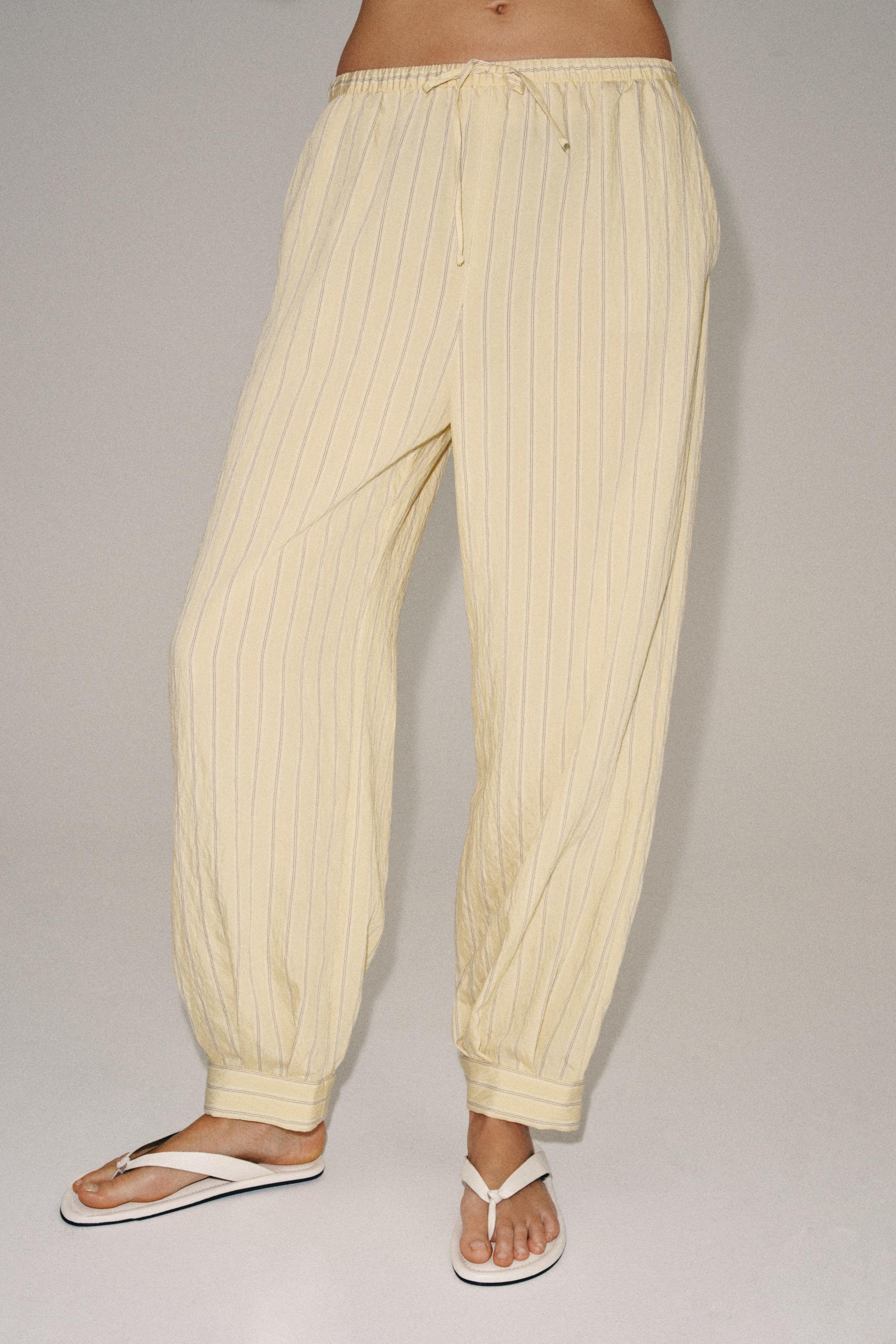 Женские брюки Zara ZW COLLECTION STRIPED SLOUCHY PANTS — фото 4