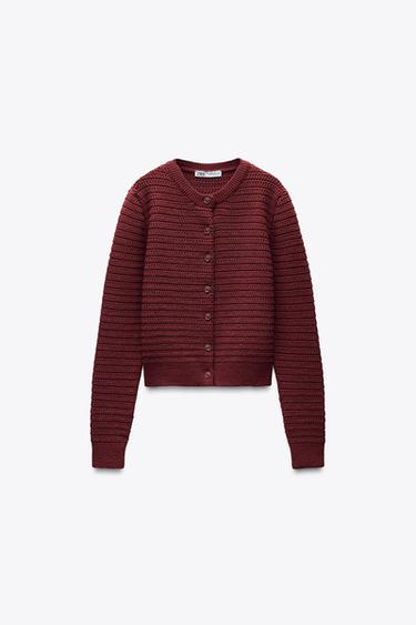 GILET EN MAILLE STRUCTURÉ - Bordeaux de Zara - Image 2