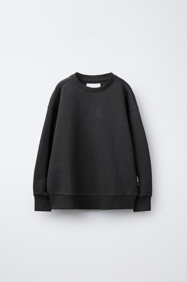 SUDADERA TEXTO RELIEVE - Antracita oscuro de Zara