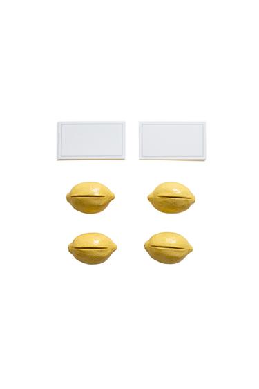 Zara PACK OF LEMON PLACE NAMES (PACK OF 4) - 黃色