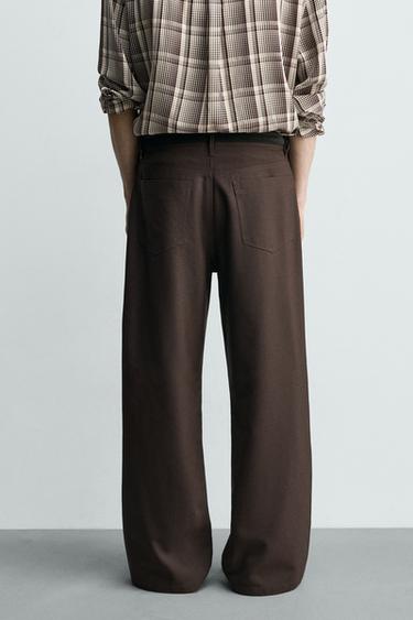 STRAIGHT-LEG TROUSERS - Chocolate by Zara - Image 2
