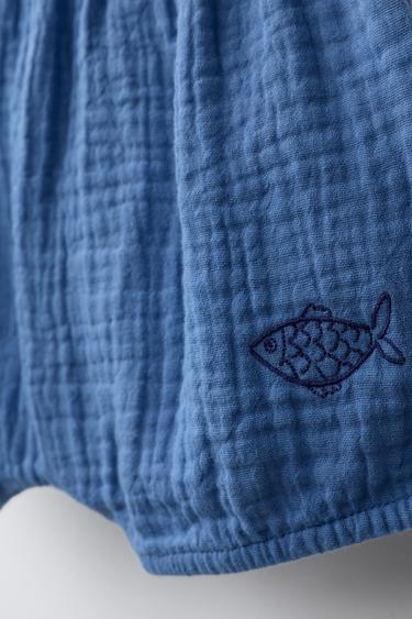 BLOOMER BRODÉ POISSON - Bleu de Zara - Image 2