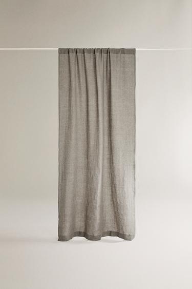 LEINEN-GARDINE MITTLERE BLICKDICHTE - Taupegrau von Zara - Bild 0