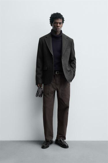 BLAZER ESTRUCTURA ESPIGA - Verde de Zara