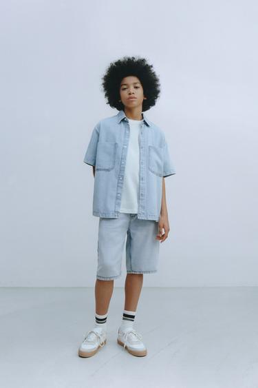 FLOWING DENIM SHIRT - Light blue by Zara