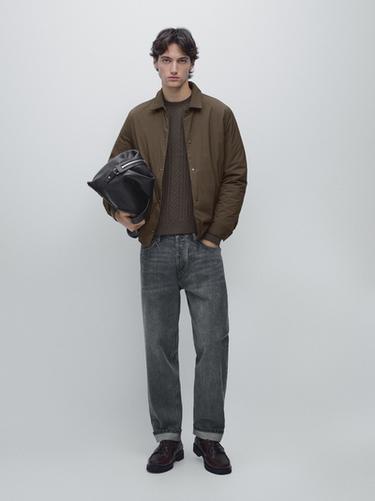 Zara Lightweight water-repellent padded overshirt - Khaki