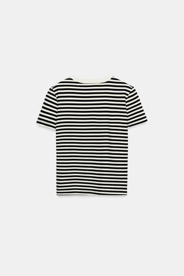 T-SHIRT INTERLOCK MANCHES COURTES - rayures de Zara - Image 6