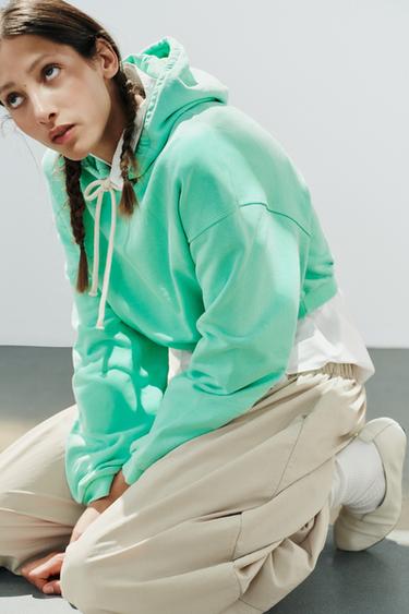 Zara NYLON BLOOMER PANTS - Stone
