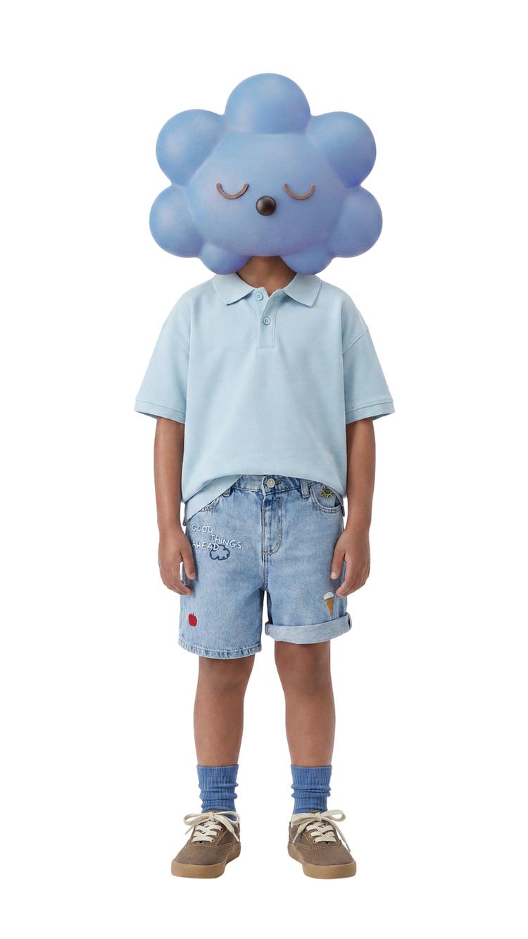 SOLID PIQUÉ POLO — Light blue