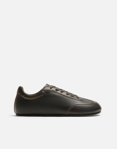 LEATHER TRAINERS LIMITED EDITION - Brown by Zara