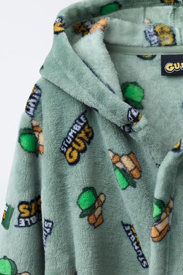 AGES 3-14 / STUMBLE GUYS ™ © SCOPELY FLEECE ROBE - Green by Zara - Image 2